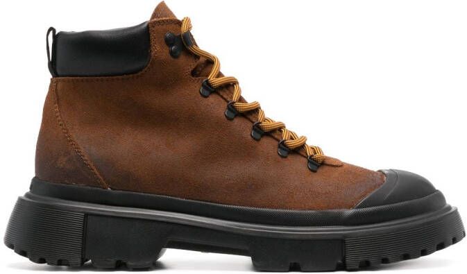 Hogan H619 lace-up leather boots Brown