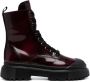 Hogan H619 leather combat boots Red - Thumbnail 1
