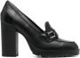Hogan heeled calf-leather loafers Black - Thumbnail 1