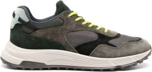 Hogan Hyperlight panelled suede trainers Green