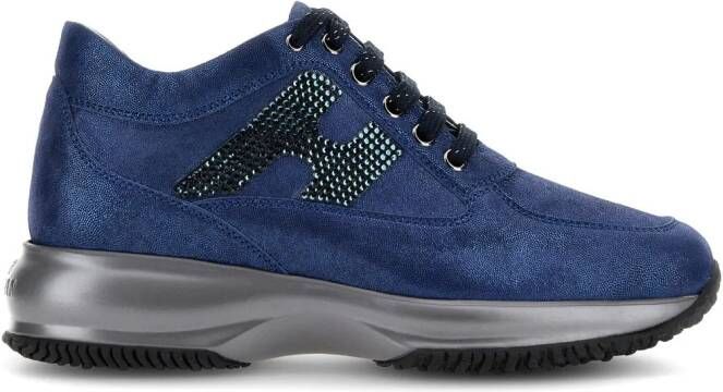 Hogan Interactive crystal-embellished sneakers Blue