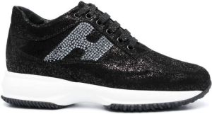 Hogan Interactive glitter lace-up sneaker Black