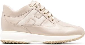 Hogan Interactive leather sneakers Neutrals