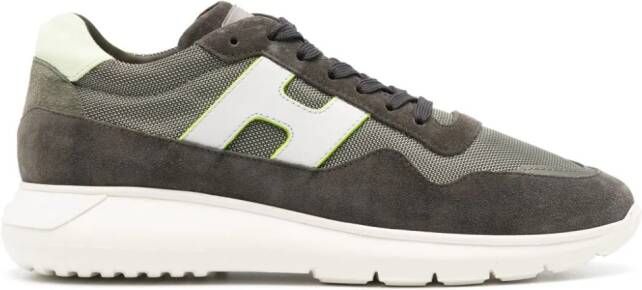 Hogan Interactive panelled leather sneakers Green