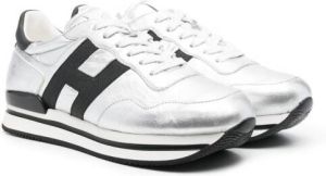 Hogan Kids low-top lace-up trainers Silver
