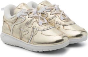 Hogan Kids metallic lace-up sneakers Gold