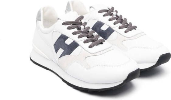 Hogan Kids R261 low-top leather sneakers White