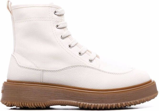 Hogan lace-up leather boots Neutrals