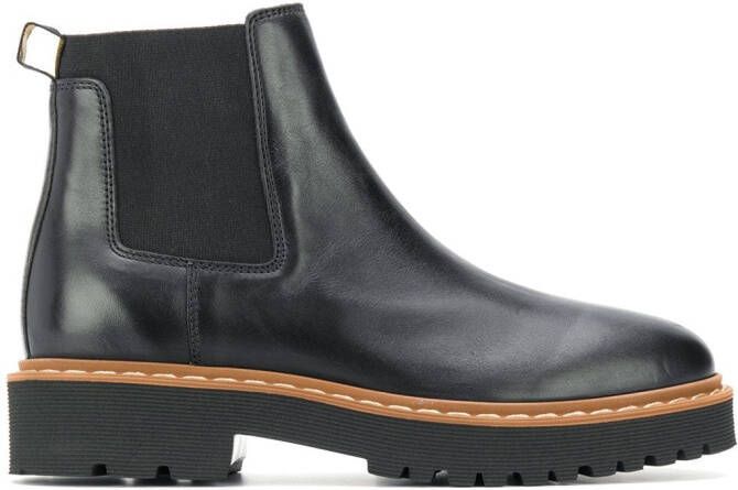 Hogan leather ankle boots Black
