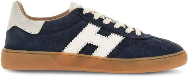 Hogan logo-patch leather sneakers Blue