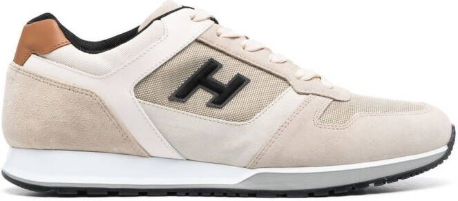 Hogan logo-patch low-top sneakers Neutrals