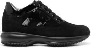 Hogan logo-patch sequin-detail sneakers Black