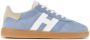 Hogan logo-patch suede sneakers Blue - Thumbnail 1