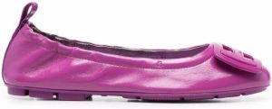 Hogan logo plaque ballerina shoes Purple