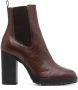 Hogan logo-tab leather ankle boots Brown - Thumbnail 1