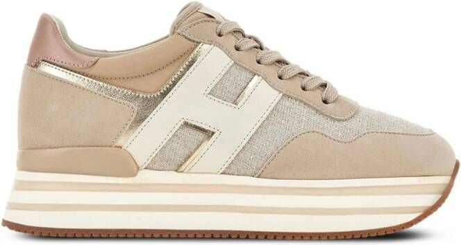 Hogan Hyperactive panelled suede sneakers Neutrals - Picture 1