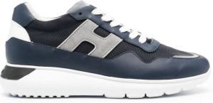 Hogan panelled lace-up sneakers Blue