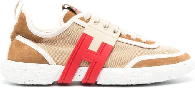 Hogan panelled lace-up sneakers Neutrals