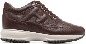 Hogan panelled leather sneakers Brown