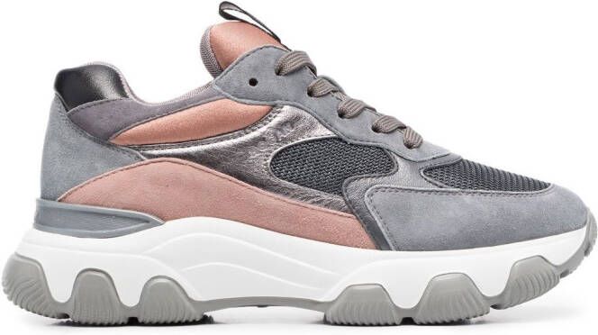 Hogan panelled low-top sneakers Grey