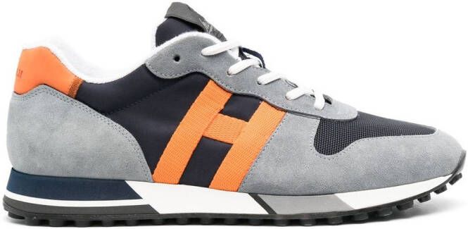 Hogan panelled suede sneakers Grey