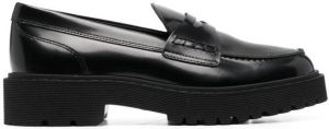 Hogan platform penny loafers Black