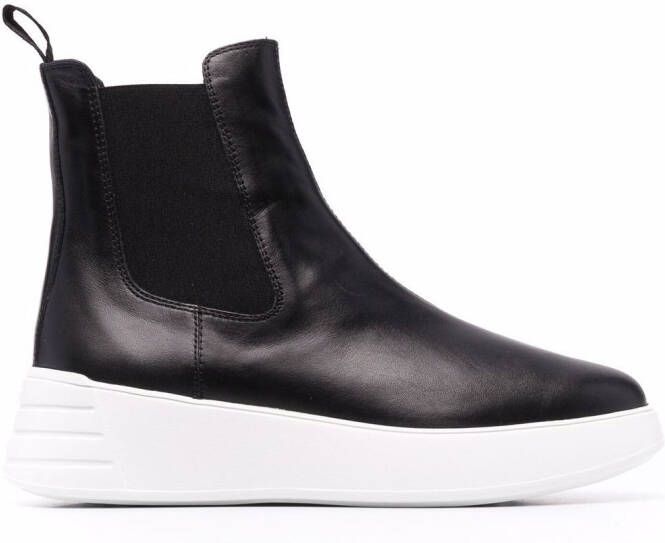 Hogan Rebel leather Chelsea boots Black