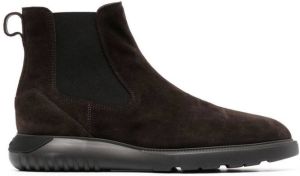 Hogan slip-on suede ankle boots Brown