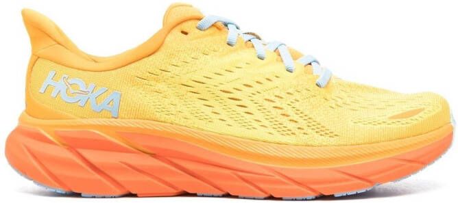 HOKA Clifton 8 lace-up sneakers Yellow