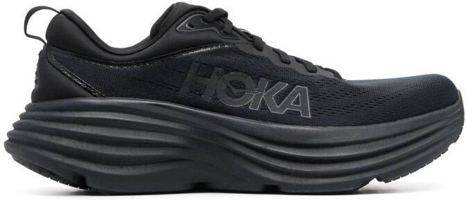 HOKA logo-print lace-up sneakers Black