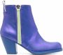 Honey Fucking Dijon zip-up heeled leather boots Blue - Thumbnail 1