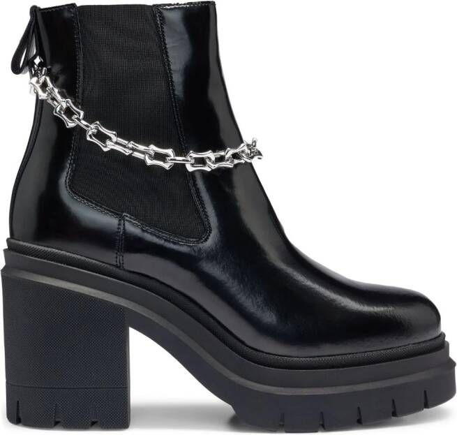 HUGO chelsea boots with trim Black