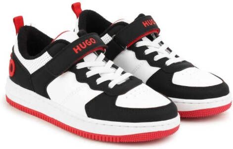 HUGO KIDS logo-patch lace-up sneakers White