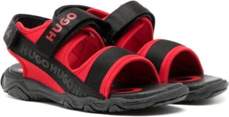 HUGO KIDS logo-print open-toe sandals Black