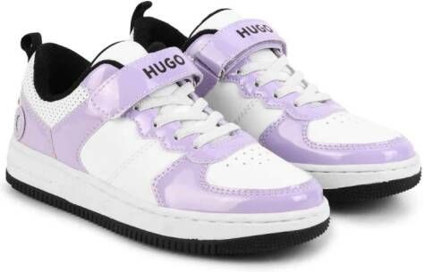 HUGO KIDS panelled low-top sneakers Purple