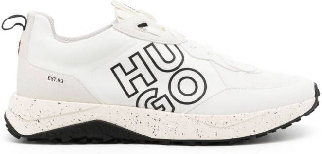 HUGO logo-print faux-leather sneakers White