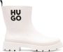 HUGO logo-print round-toe boots Neutrals - Thumbnail 1