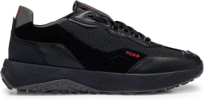 HUGO panelled leather sneakers Black