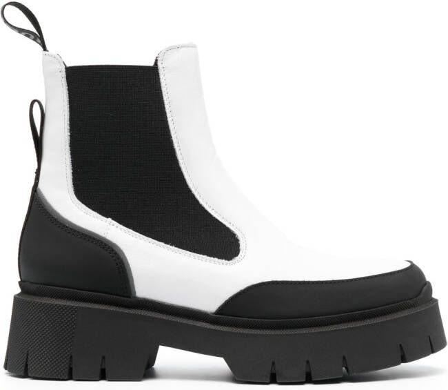 HUGO panelled slip-on Chelsea boots White