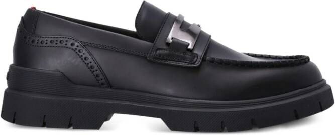 HUGO Ryan leather loafers Black