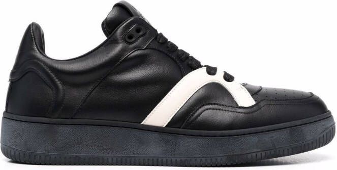 HUMAN RECREATIONAL SERVICES two-tone leather sneakers Black
