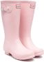 Hunter Kids logo-patch detail boots Pink - Thumbnail 1