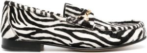 HYUSTO zebra-print leather loafers White