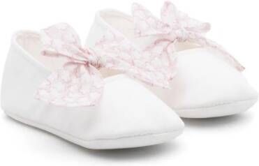 Il Gufo bow-detailed twill ballerina shoes White