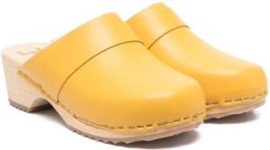 Il Gufo contrast-stitching round-toe clogs Yellow