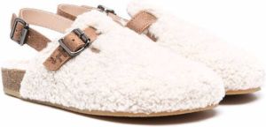 Il Gufo faux-fur buckle-fastening sandals Neutrals