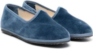 Il Gufo rib-trimmed velvet slippers Blue