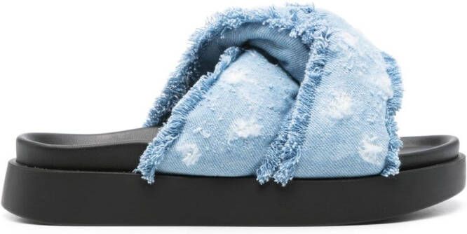 Inuikii frayed-detail sandals Blue