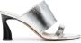IRO 85mm Garnet metallic leather mules Silver - Thumbnail 1