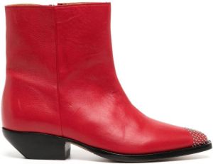 IRO studded cuban-heel boots Red